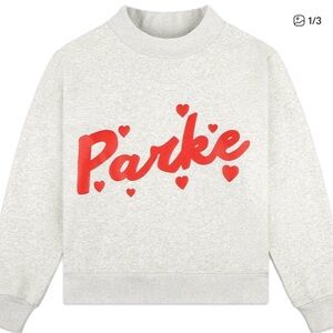 Parke Red Script Logo Sweatshirt - Light Gray